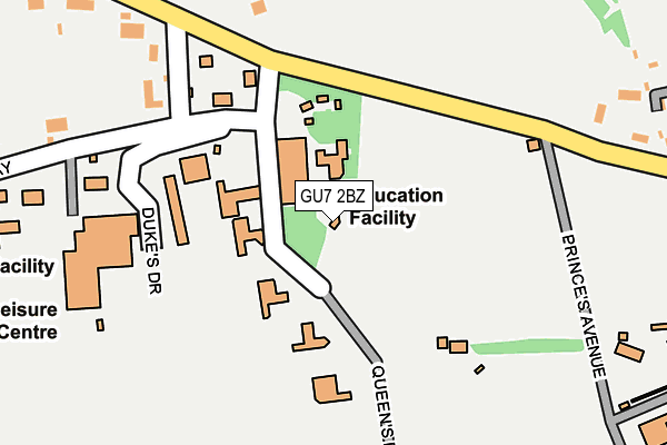 GU7 2BZ map - OS OpenMap – Local (Ordnance Survey) GU7 2BZ map - OS OpenMap – Local (Ordnance Survey)