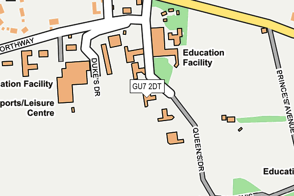 GU7 2DT map - OS OpenMap – Local (Ordnance Survey) GU7 2DT map - OS OpenMap – Local (Ordnance Survey)