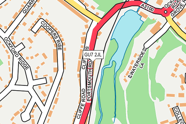 GU7 2JL map - OS OpenMap – Local (Ordnance Survey) GU7 2JL map - OS OpenMap – Local (Ordnance Survey)