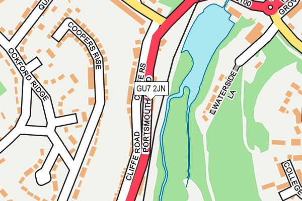 GU7 2JN map - OS OpenMap – Local (Ordnance Survey) GU7 2JN map - OS OpenMap – Local (Ordnance Survey)