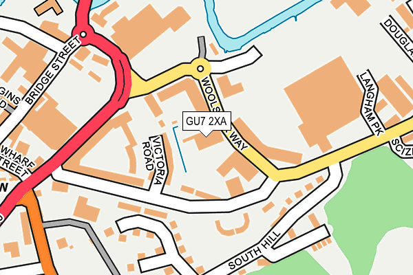 GU7 2XA map - OS OpenMap – Local (Ordnance Survey) GU7 2XA map - OS OpenMap – Local (Ordnance Survey)
