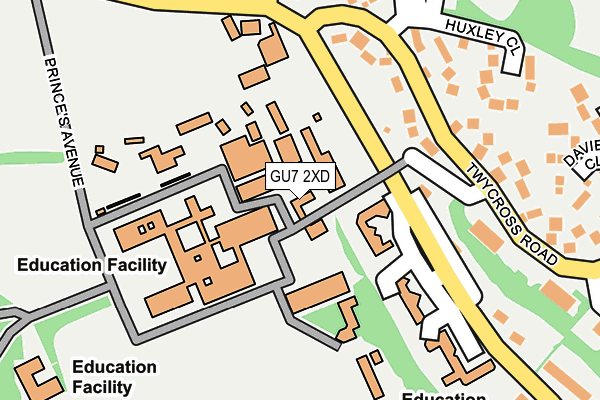 GU7 2XD map - OS OpenMap – Local (Ordnance Survey)