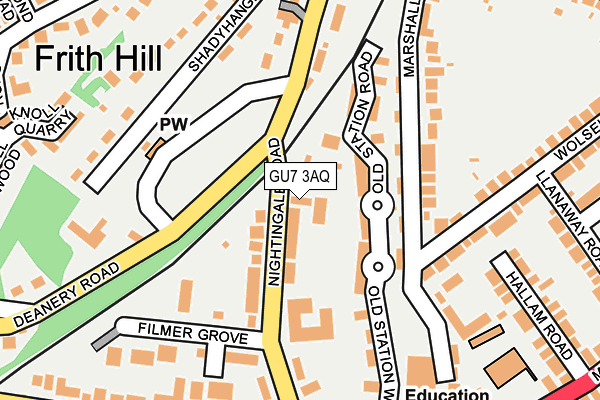 GU7 3AQ map - OS OpenMap – Local (Ordnance Survey) GU7 3AQ map - OS OpenMap – Local (Ordnance Survey)