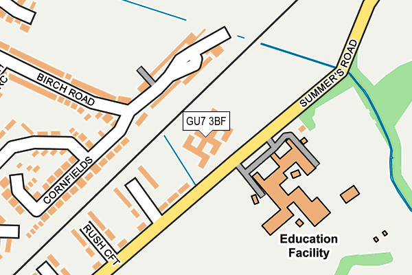 GU7 3BF map - OS OpenMap – Local (Ordnance Survey) GU7 3BF map - OS OpenMap – Local (Ordnance Survey)