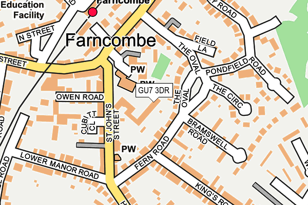 GU7 3DR map - OS OpenMap – Local (Ordnance Survey) GU7 3DR map - OS OpenMap – Local (Ordnance Survey)