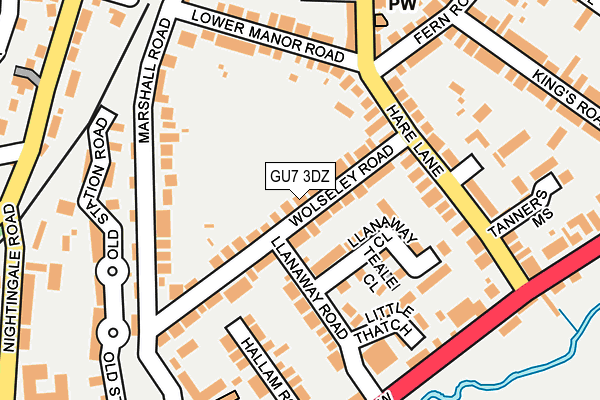 GU7 3DZ map - OS OpenMap – Local (Ordnance Survey) GU7 3DZ map - OS OpenMap – Local (Ordnance Survey)