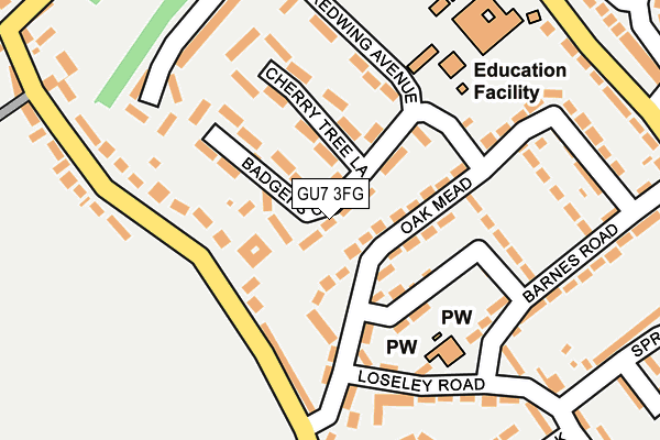 GU7 3FG map - OS OpenMap – Local (Ordnance Survey) GU7 3FG map - OS OpenMap – Local (Ordnance Survey)
