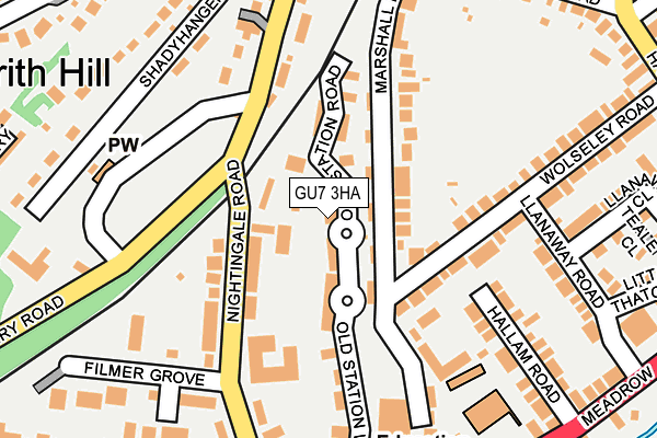 GU7 3HA map - OS OpenMap – Local (Ordnance Survey) GU7 3HA map - OS OpenMap – Local (Ordnance Survey)