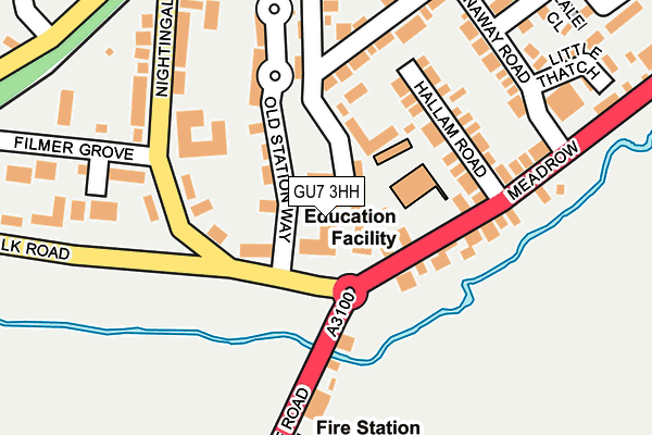 GU7 3HH map - OS OpenMap – Local (Ordnance Survey) GU7 3HH map - OS OpenMap – Local (Ordnance Survey)