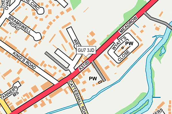GU7 3JD map - OS OpenMap – Local (Ordnance Survey) GU7 3JD map - OS OpenMap – Local (Ordnance Survey)