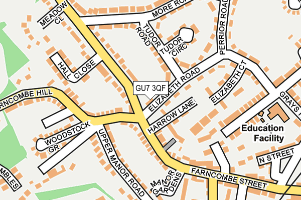 GU7 3QF map - OS OpenMap – Local (Ordnance Survey) GU7 3QF map - OS OpenMap – Local (Ordnance Survey)