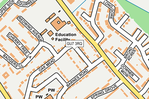 GU7 3RQ map - OS OpenMap – Local (Ordnance Survey) GU7 3RQ map - OS OpenMap – Local (Ordnance Survey)