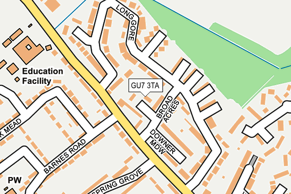 GU7 3TA map - OS OpenMap – Local (Ordnance Survey) GU7 3TA map - OS OpenMap – Local (Ordnance Survey)