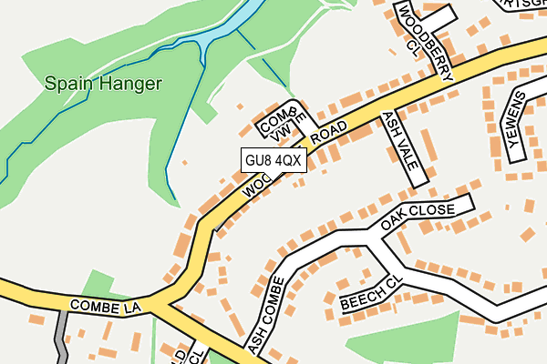 GU8 4QX map - OS OpenMap – Local (Ordnance Survey) GU8 4QX map - OS OpenMap – Local (Ordnance Survey)