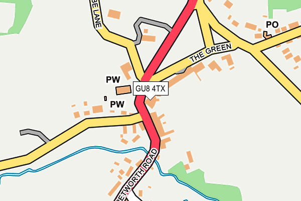 GU8 4TX map - OS OpenMap – Local (Ordnance Survey) GU8 4TX map - OS OpenMap – Local (Ordnance Survey)