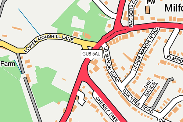 GU8 5AU map - OS OpenMap – Local (Ordnance Survey) GU8 5AU map - OS OpenMap – Local (Ordnance Survey)