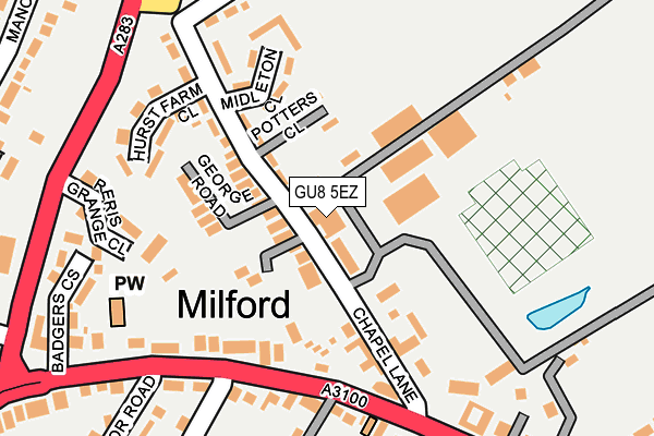 GU8 5EZ map - OS OpenMap – Local (Ordnance Survey) GU8 5EZ map - OS OpenMap – Local (Ordnance Survey)