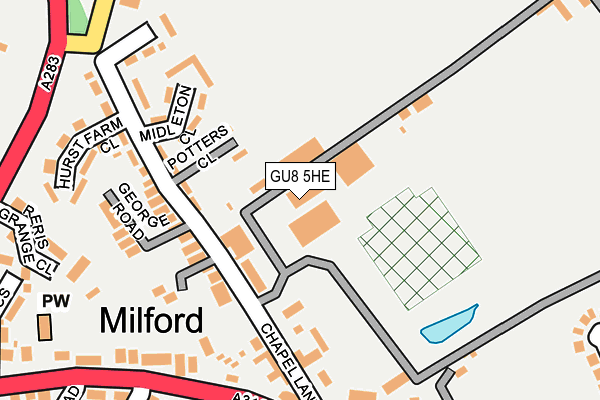 GU8 5HE map - OS OpenMap – Local (Ordnance Survey) GU8 5HE map - OS OpenMap – Local (Ordnance Survey)