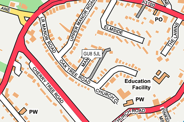 GU8 5JL map - OS OpenMap – Local (Ordnance Survey) GU8 5JL map - OS OpenMap – Local (Ordnance Survey)