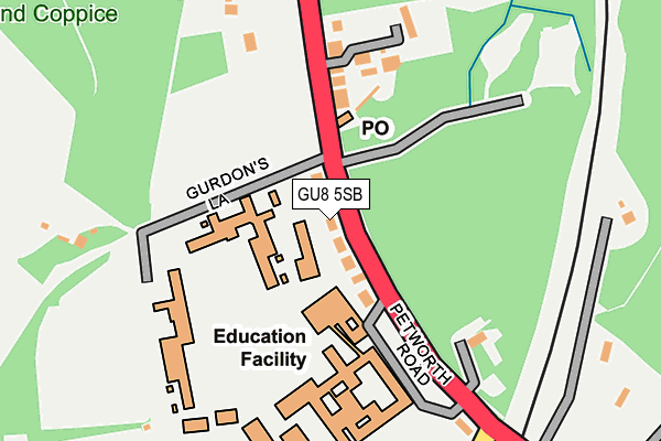 GU8 5SB map - OS OpenMap – Local (Ordnance Survey) GU8 5SB map - OS OpenMap – Local (Ordnance Survey)