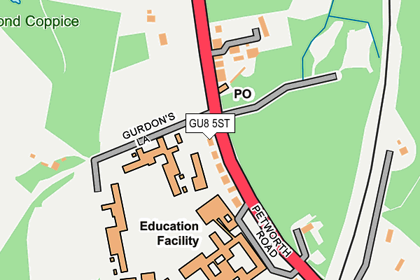 GU8 5ST map - OS OpenMap – Local (Ordnance Survey) GU8 5ST map - OS OpenMap – Local (Ordnance Survey)