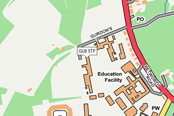 GU8 5TF map - OS OpenMap – Local (Ordnance Survey) GU8 5TF map - OS OpenMap – Local (Ordnance Survey)