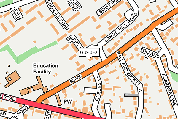 GU9 0EX map - OS OpenMap – Local (Ordnance Survey) GU9 0EX map - OS OpenMap – Local (Ordnance Survey)