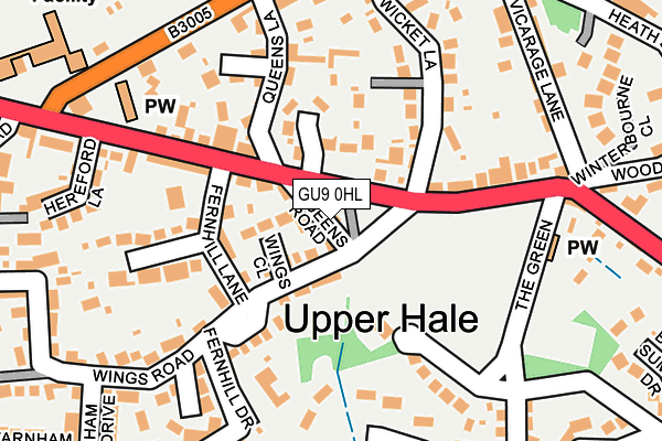 GU9 0HL map - OS OpenMap – Local (Ordnance Survey) GU9 0HL map - OS OpenMap – Local (Ordnance Survey)