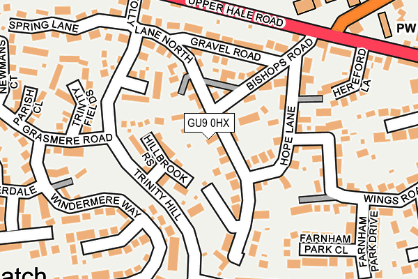 GU9 0HX map - OS OpenMap – Local (Ordnance Survey) GU9 0HX map - OS OpenMap – Local (Ordnance Survey)