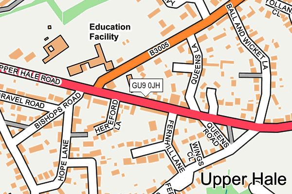 GU9 0JH map - OS OpenMap – Local (Ordnance Survey)