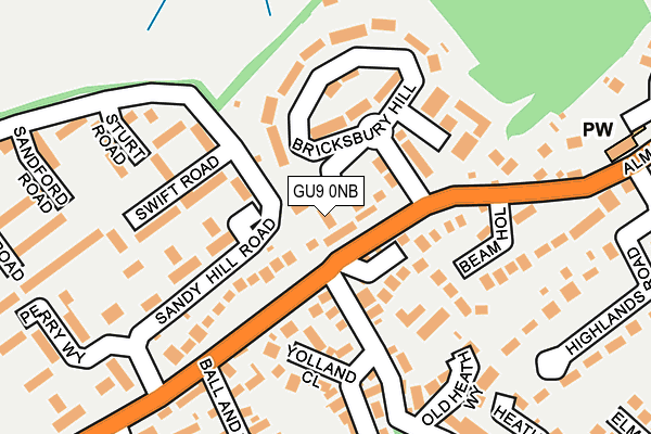GU9 0NB map - OS OpenMap – Local (Ordnance Survey) GU9 0NB map - OS OpenMap – Local (Ordnance Survey)
