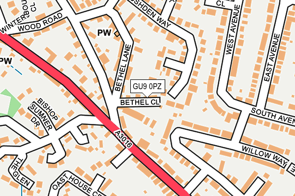 GU9 0PZ map - OS OpenMap – Local (Ordnance Survey) GU9 0PZ map - OS OpenMap – Local (Ordnance Survey)