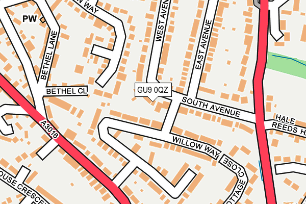 GU9 0QZ map - OS OpenMap – Local (Ordnance Survey) GU9 0QZ map - OS OpenMap – Local (Ordnance Survey)