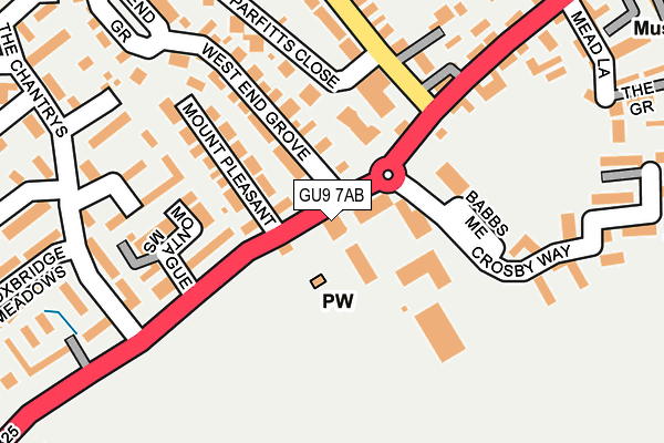 GU9 7AB map - OS OpenMap – Local (Ordnance Survey) GU9 7AB map - OS OpenMap – Local (Ordnance Survey)