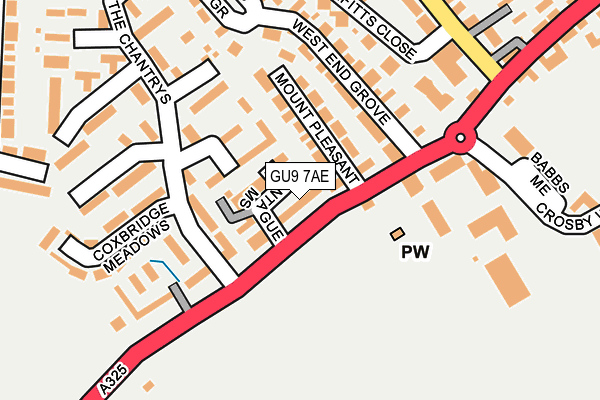 GU9 7AE map - OS OpenMap – Local (Ordnance Survey) GU9 7AE map - OS OpenMap – Local (Ordnance Survey)