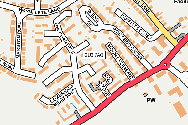 GU9 7AQ map - OS OpenMap – Local (Ordnance Survey) GU9 7AQ map - OS OpenMap – Local (Ordnance Survey)