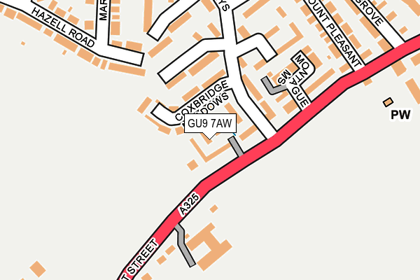 GU9 7AW map - OS OpenMap – Local (Ordnance Survey) GU9 7AW map - OS OpenMap – Local (Ordnance Survey)