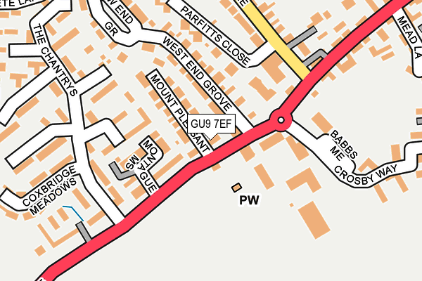 GU9 7EF map - OS OpenMap – Local (Ordnance Survey) GU9 7EF map - OS OpenMap – Local (Ordnance Survey)