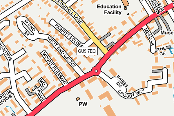 GU9 7EQ map - OS OpenMap – Local (Ordnance Survey) GU9 7EQ map - OS OpenMap – Local (Ordnance Survey)