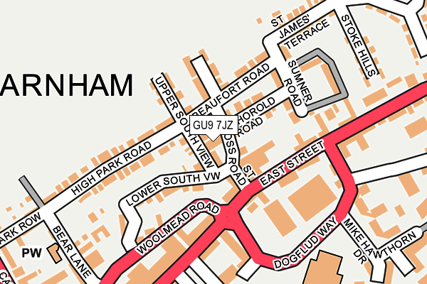 GU9 7JZ map - OS OpenMap – Local (Ordnance Survey) GU9 7JZ map - OS OpenMap – Local (Ordnance Survey)