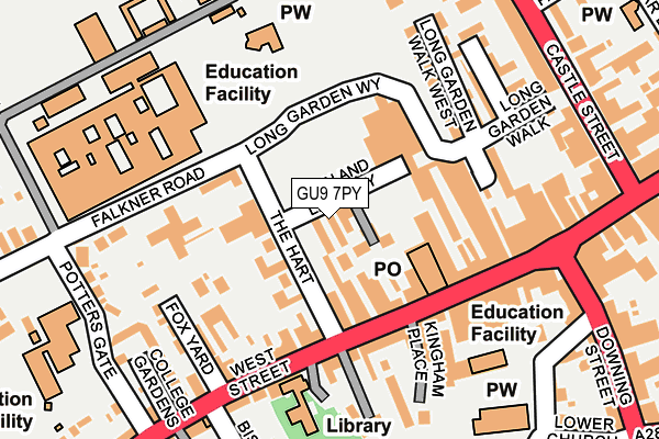 GU9 7PY map - OS OpenMap – Local (Ordnance Survey) GU9 7PY map - OS OpenMap – Local (Ordnance Survey)