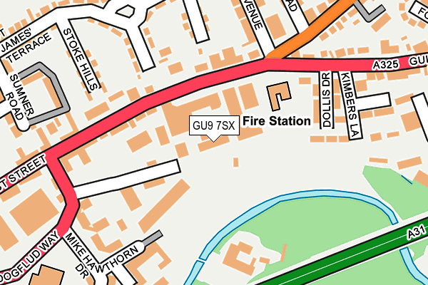 GU9 7SX map - OS OpenMap – Local (Ordnance Survey) GU9 7SX map - OS OpenMap – Local (Ordnance Survey)
