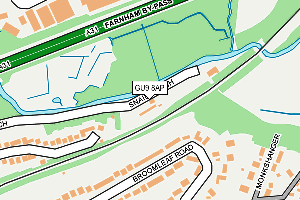 GU9 8AP map - OS OpenMap – Local (Ordnance Survey) GU9 8AP map - OS OpenMap – Local (Ordnance Survey)