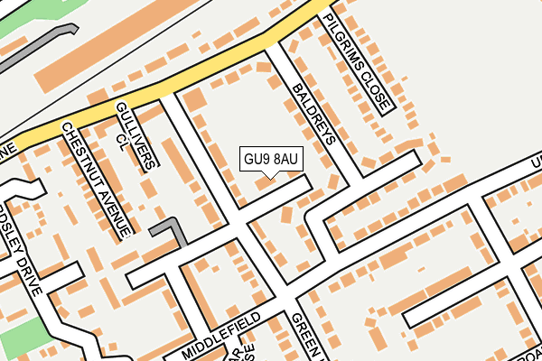 GU9 8AU map - OS OpenMap – Local (Ordnance Survey) GU9 8AU map - OS OpenMap – Local (Ordnance Survey)