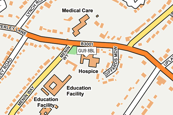 GU9 8BL map - OS OpenMap – Local (Ordnance Survey) GU9 8BL map - OS OpenMap – Local (Ordnance Survey)