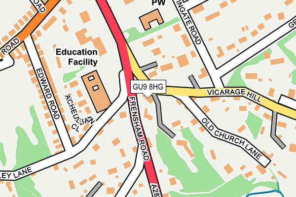 GU9 8HG map - OS OpenMap – Local (Ordnance Survey) GU9 8HG map - OS OpenMap – Local (Ordnance Survey)
