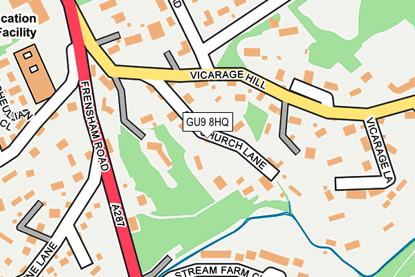 GU9 8HQ map - OS OpenMap – Local (Ordnance Survey) GU9 8HQ map - OS OpenMap – Local (Ordnance Survey)