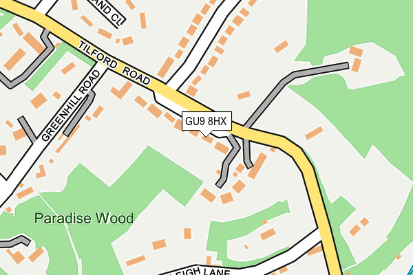 GU9 8HX map - OS OpenMap – Local (Ordnance Survey) GU9 8HX map - OS OpenMap – Local (Ordnance Survey)