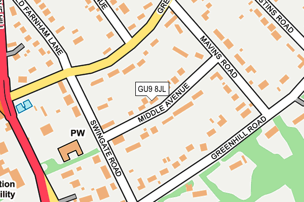 GU9 8JL map - OS OpenMap – Local (Ordnance Survey) GU9 8JL map - OS OpenMap – Local (Ordnance Survey)