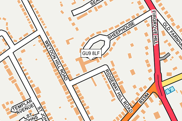 GU9 8LF map - OS OpenMap – Local (Ordnance Survey) GU9 8LF map - OS OpenMap – Local (Ordnance Survey)